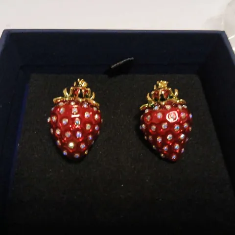 BUTLER & WILSON STRAWBERRY STUD EARRINGS 