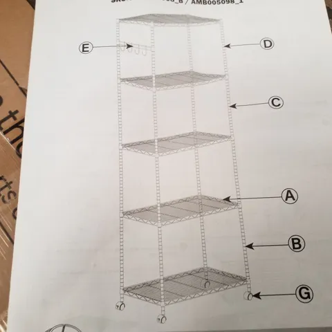 BOXED 5 TIER WIRE SHELF SHELVING UNIT
