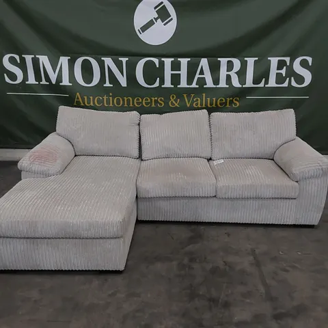 DESIGNER FABRIC UPHOLSTERED CHAISE SOFA