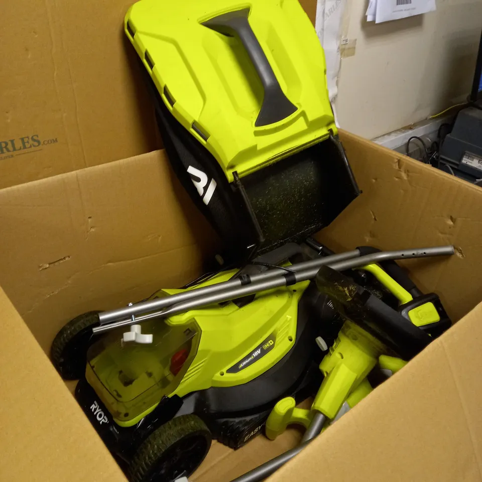 RYOBI 18V ONE+ CORDLESS 33CM LAWNMOWER AND TRIMMER