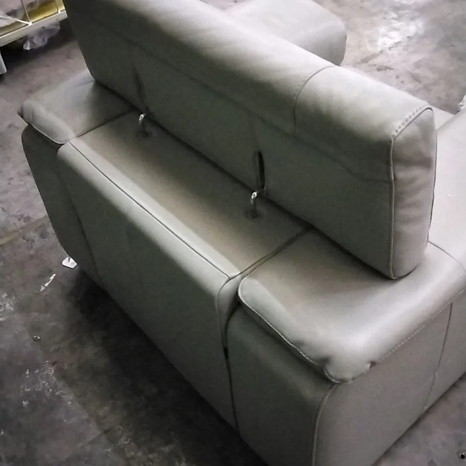 QUALITY ITALIAN DESIGNER MELO MAXI ARMCHAIR LIGHT GREY LEATHER