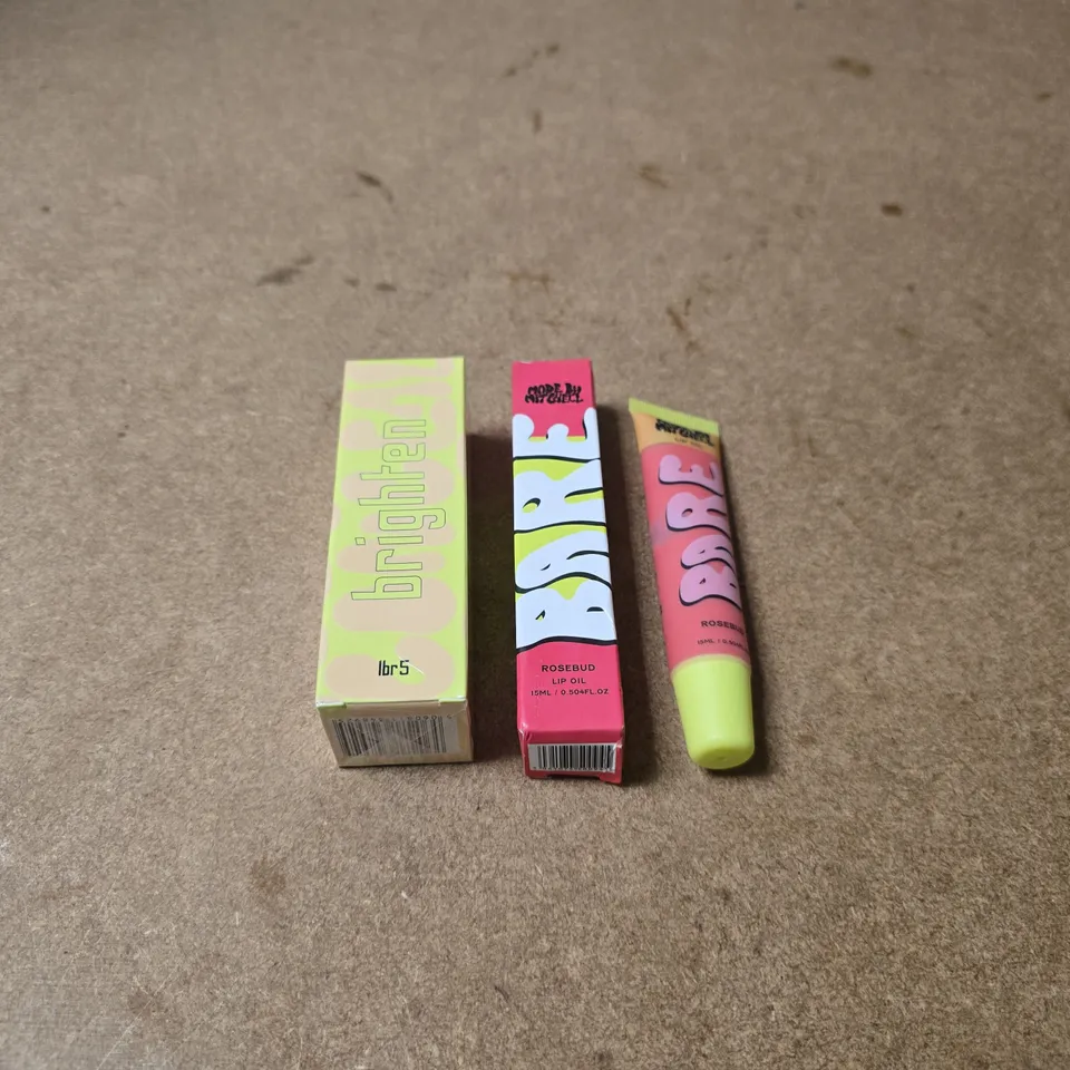 SET OF 3 MADE BY MITCHELL ITEMS: ROSEBUD LIP OIL (X2) + BRIGHTENING CONCEALER