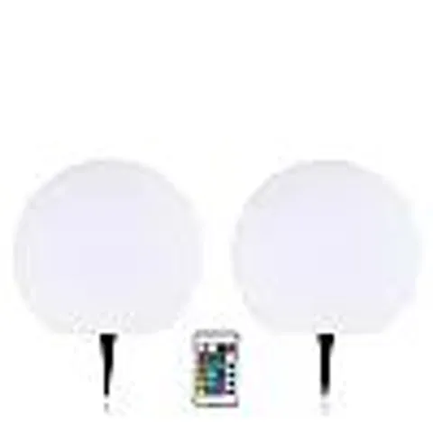 GARDEN REFLECTIONS SET OF 2 25CM SOLAR WHITE OR COLOUR CHANGING ORBS