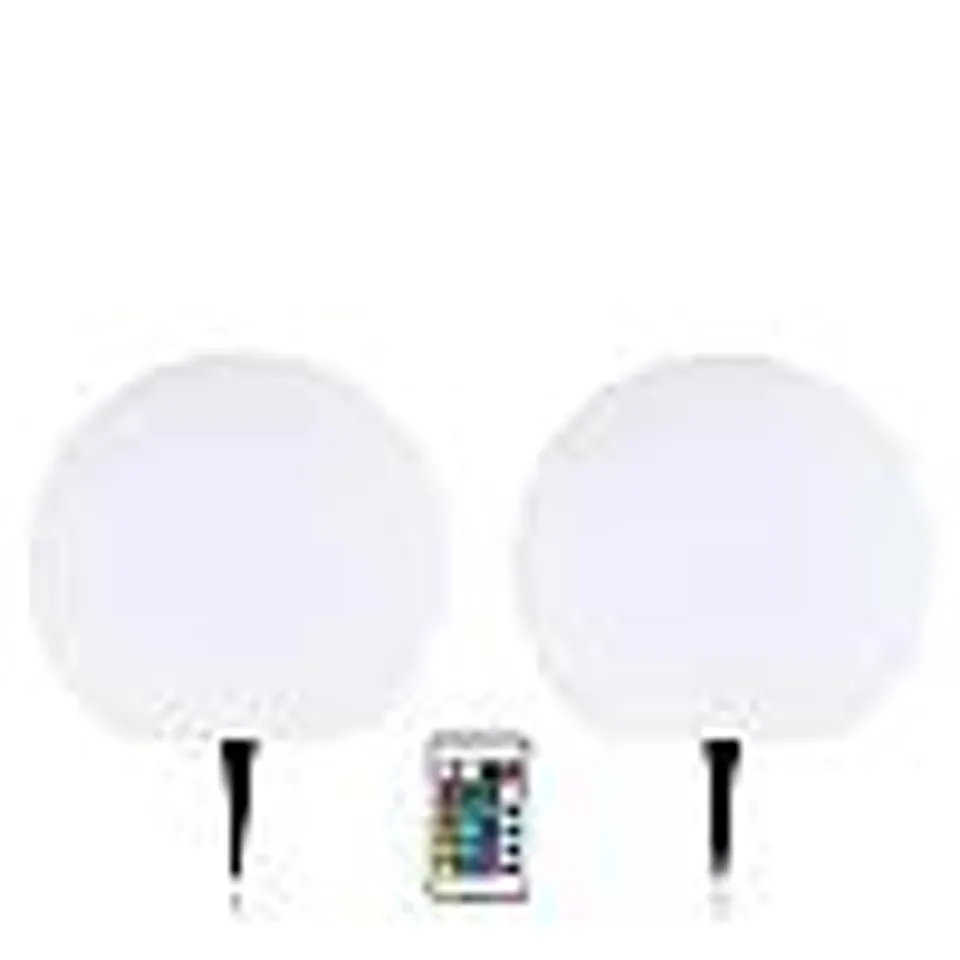 GARDEN REFLECTIONS SET OF 2 25CM SOLAR WHITE OR COLOUR CHANGING ORBS