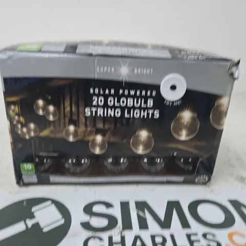 SOLAR POWERED 20-GLOBULE STRING LIGHTS – BOXED