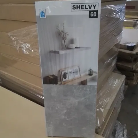 BRAND NEW AND BOXED SHELVY-60 SET OF 5 WALL SHELFS - COLOUR: STRUCTURED CONCRETE (1 BOX)