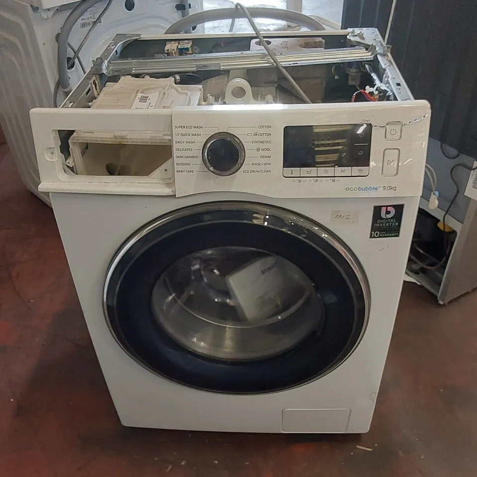 SAMSUNG 9KG WASHING MACHINE- WHITE // DAMAGED