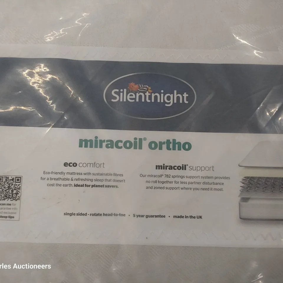 QUALITY BAGGED 3' SINGLE SILENTNIGHT MIRACOIL ORTHO MATTRESS 
