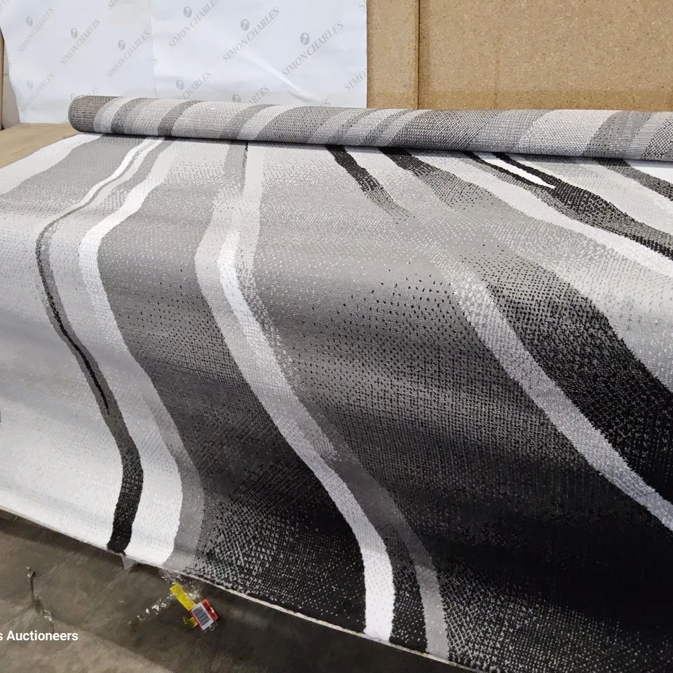AZAHRIA AREA RUG BLACK/WHITE/GREY 160 × 230