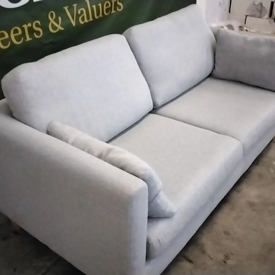 QUALITY DESIGNER CLOUDY GREY FABRIC 2 SEATER SOFA