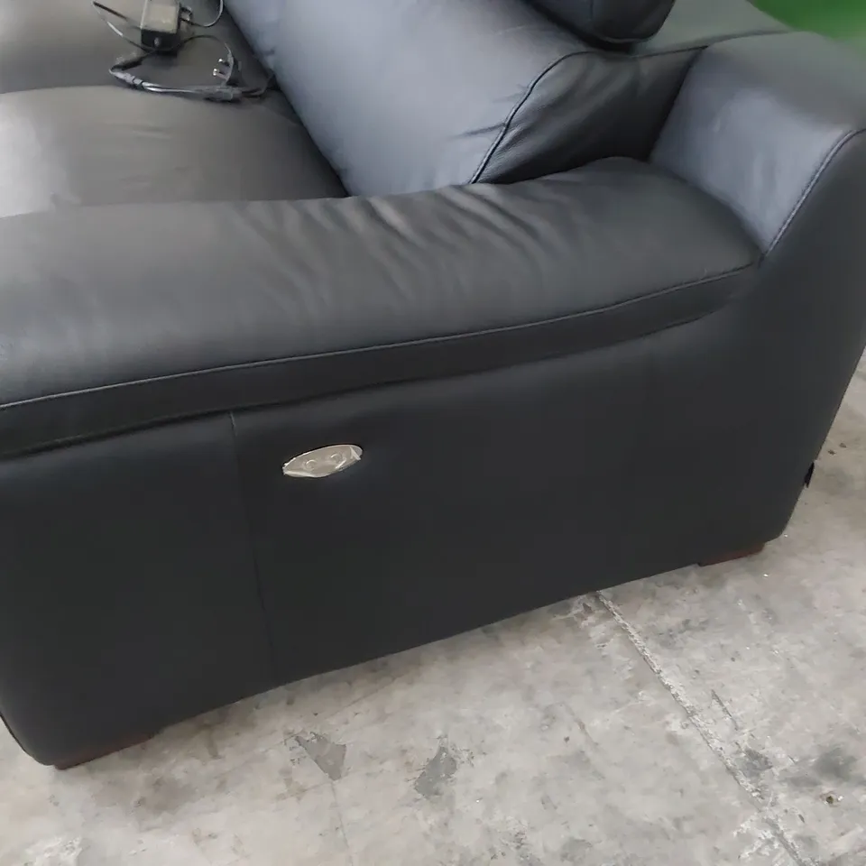 QUALITY ITALIAN DESIGNER RICCARDO POWER RECLINING FOUR SEATER SOFA BLACK LEATHER 