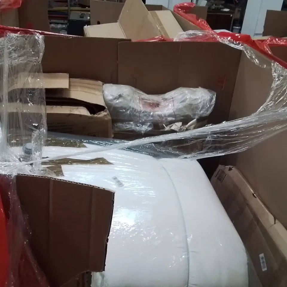 PALLET OF ASSORTED HOUSEHOLD GOODS AND PRODUCTS TO INCLUDE;BABY CHANGER TABLE,PRAM,MONITOR SCREEN PROTECTOR