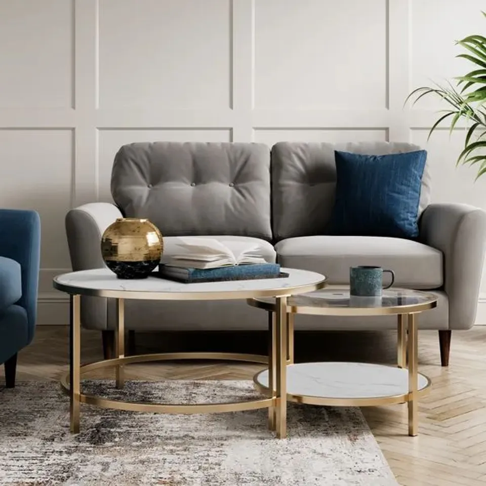 SOFIA COFFEE NEST OF TABLES FAUX MARBLE