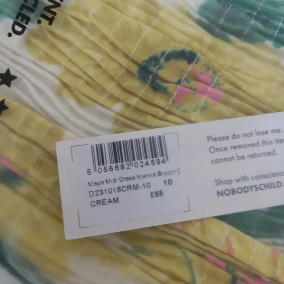 BAGGED NOBODYS CHILD MAYA MIDI DRESS SIZE 10