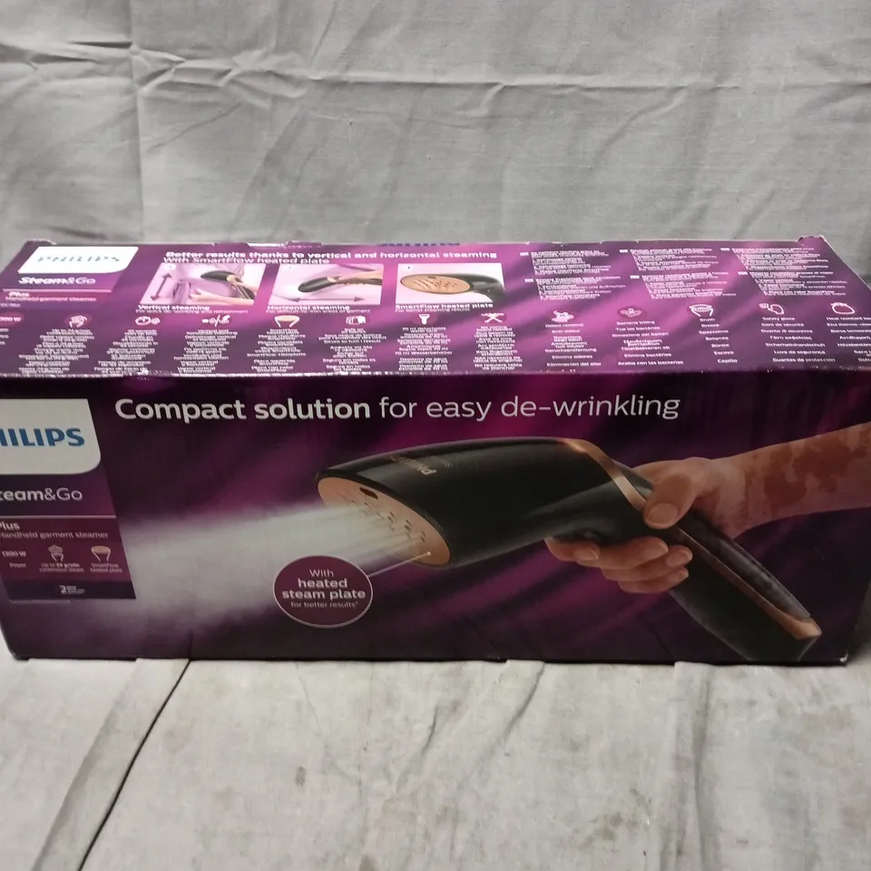 BOXED PHILIPS STEAM & GO HANDHELD GARMENT STEAMER