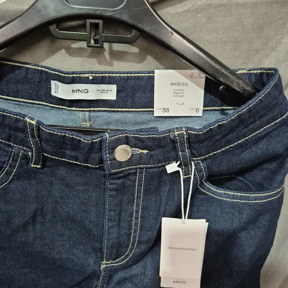 MNG BY MANGO WOMEN'S WIDE-LEG DENIM JEANS, UK 10 (EU 38) – DARK WASH, RECYCLED COTTON