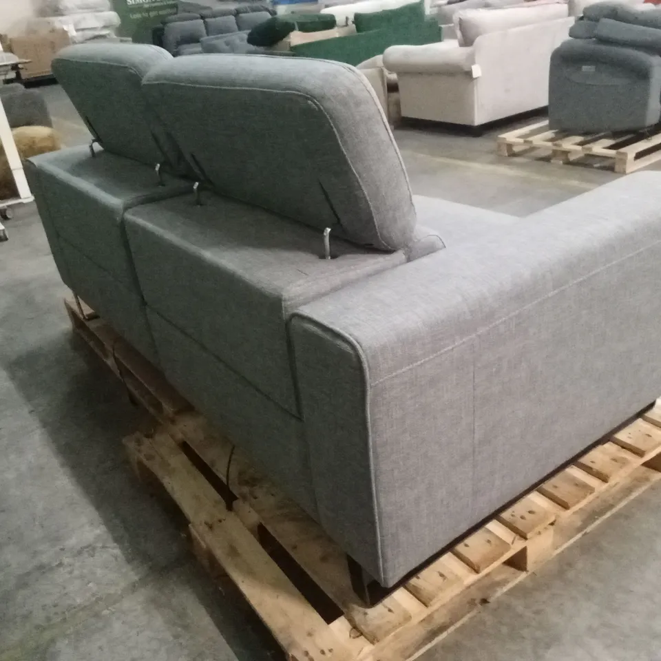 QUALITY DESIGNER ITALIAN MADE ASHLEY 3 SEATER ELECTRIC RECLINER FABRIC SOFA - GREY