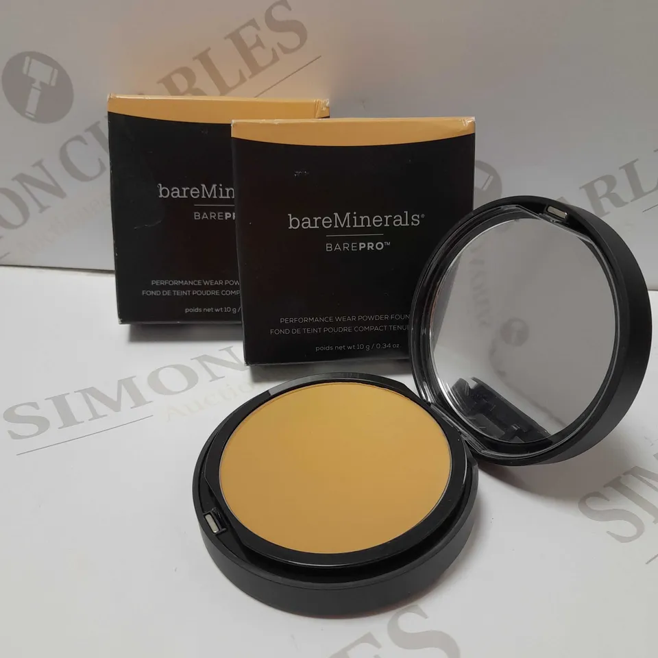 LOT OF 2 BAREMINERALS BARE PRO POWDER FOUNDATIONS - LINEN 10.5