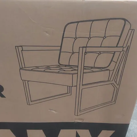 BOXED ACCENT CHAIR GREY (1 BOX)