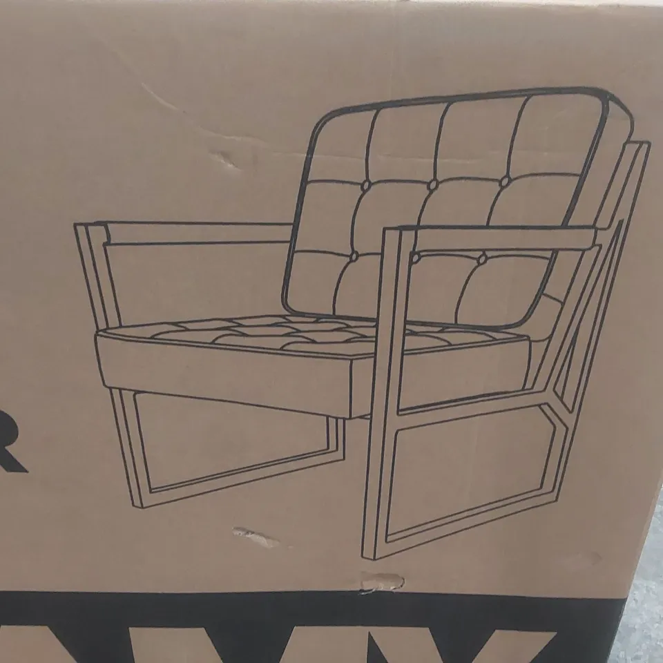 BOXED ACCENT CHAIR GREY (1 BOX)