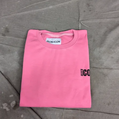 IRON-ICON PINK T-SHIRT - FOLDED IN CLEAR POLYBAG