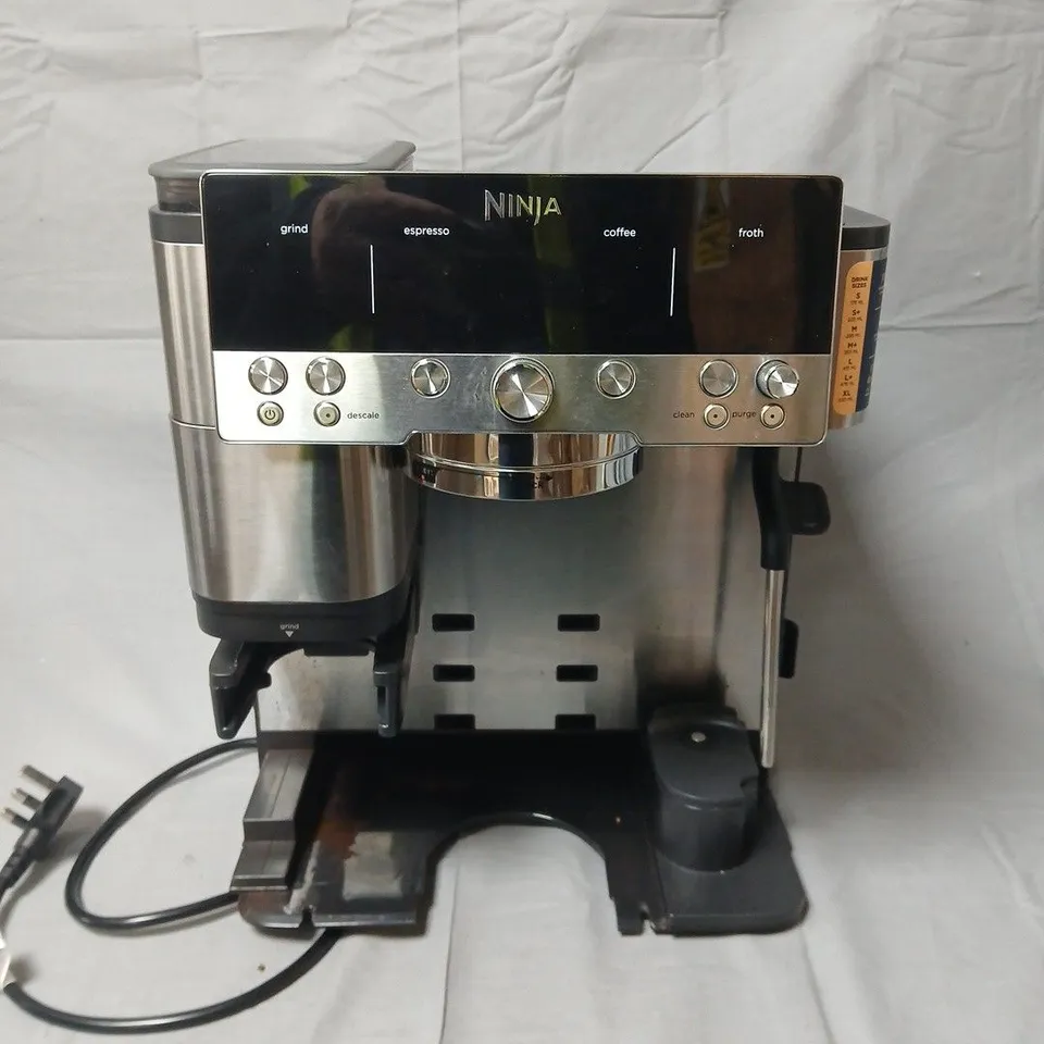 NINJA COFFEE BAR ESPRESSO MACHINE WITH BUILT-IN GRINDER & FROTHER - BLACK/STEEL