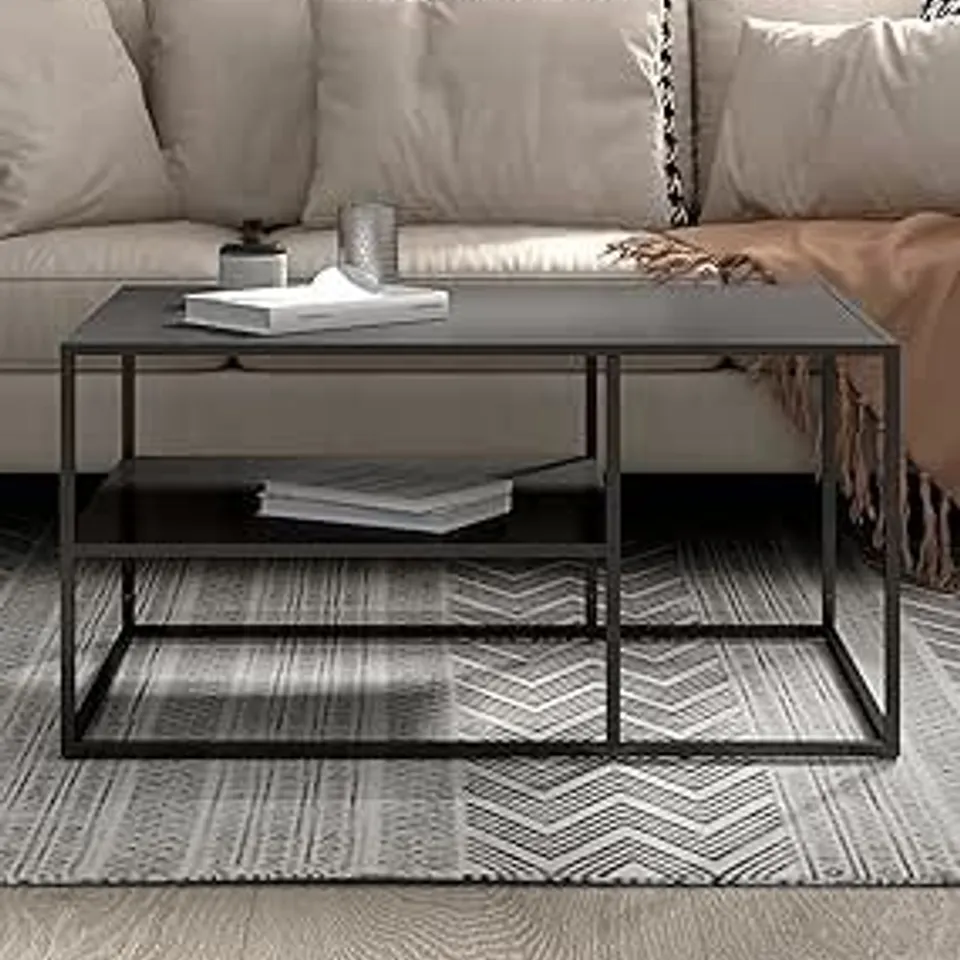 BOXED BEWDLEY METAL COFFEE TABLE BLACK