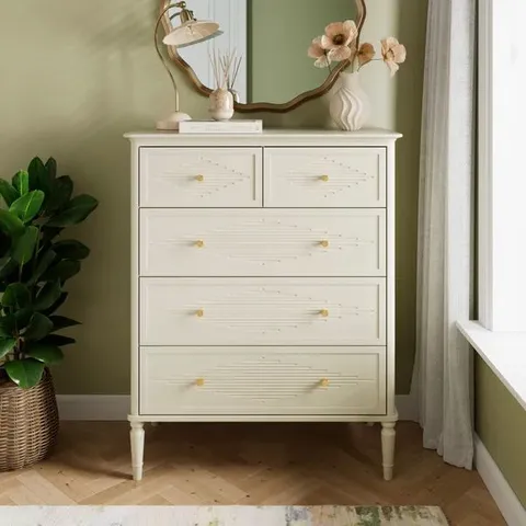 BOXED OTTILIE 5 DRAWER CHEST - STONE (1 BOX)