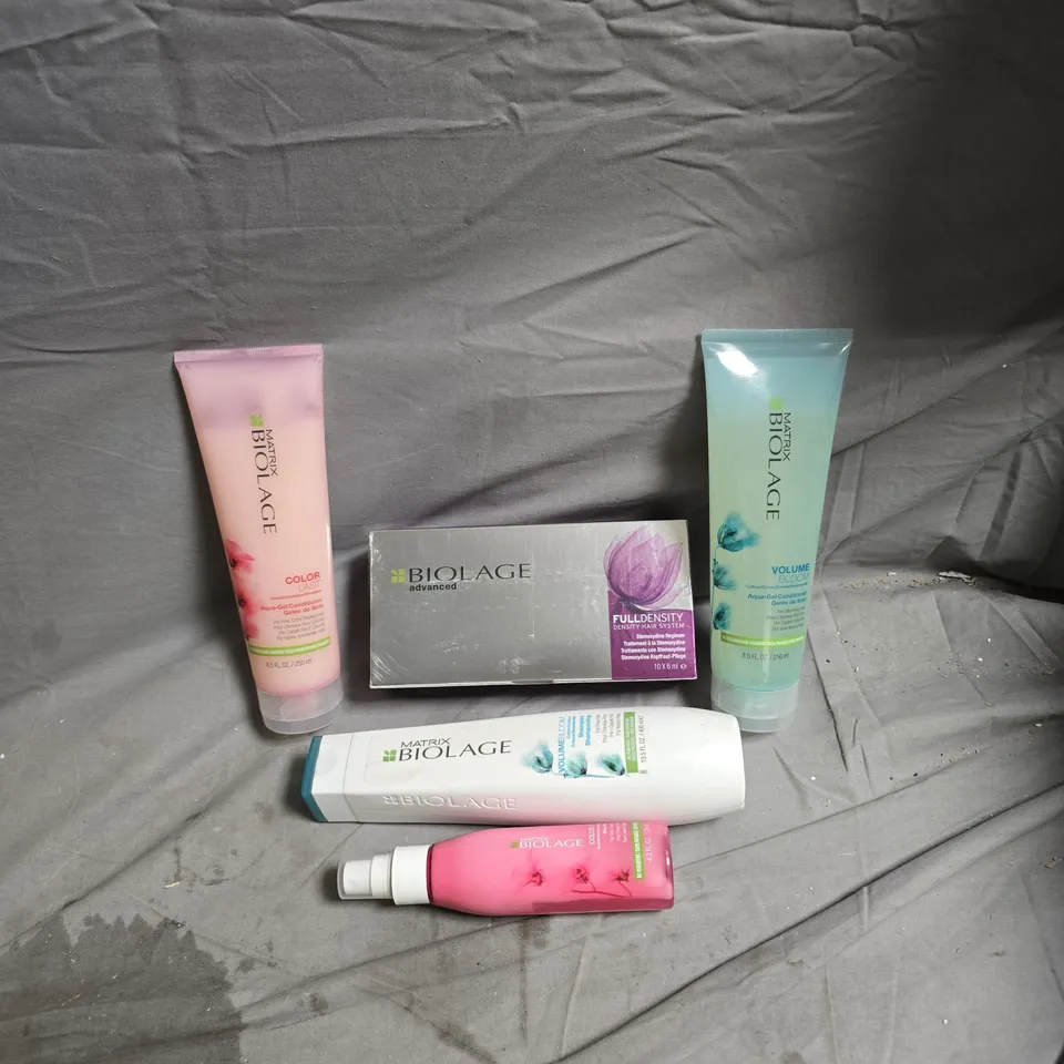 APPROXIMATELY 12 MATRIX HAIR CARE PRODUCTS INCLUDING FULL DENSITY HAIR SYSTEM/VOLUME BLOOM COTTON/COLOR LAST ORCHID