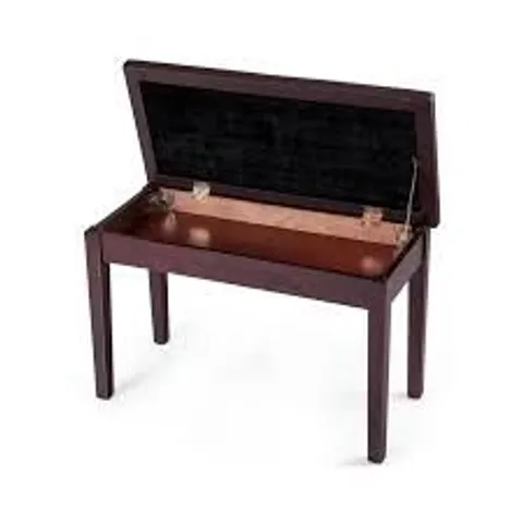 BOXED 2-IN-1 PU LEATHER PIANO BENCH DOUBLE DUET SEAT W/PADDED CUSHION MUSIC STORAGE (1 BOX)