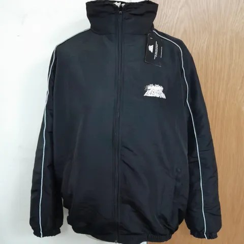 AIMER EMBROIDERED WINDBREAKER JACKET IN BLACK SIZE S