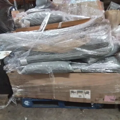 PALLET OF ASSORTED HOUSEHOLD GOODS AND PRODUCTS TO INCLUDE;GARDEN FURNITURE SET,CLOTHES RACK,CUSHIONS 