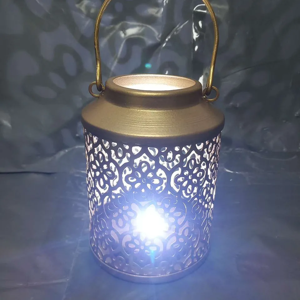 DOORBUSTER - HANDMADE MOROCCAN STYLE LED LANTERN WITH GOLDEN FINISH (3XAAA BATTERY REQUIRED)