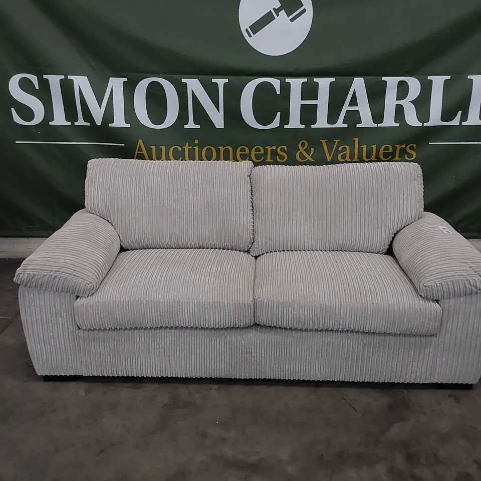 DESIGNER 3 SEATER SOFT FABRIC UPHOLSTERED SOFA