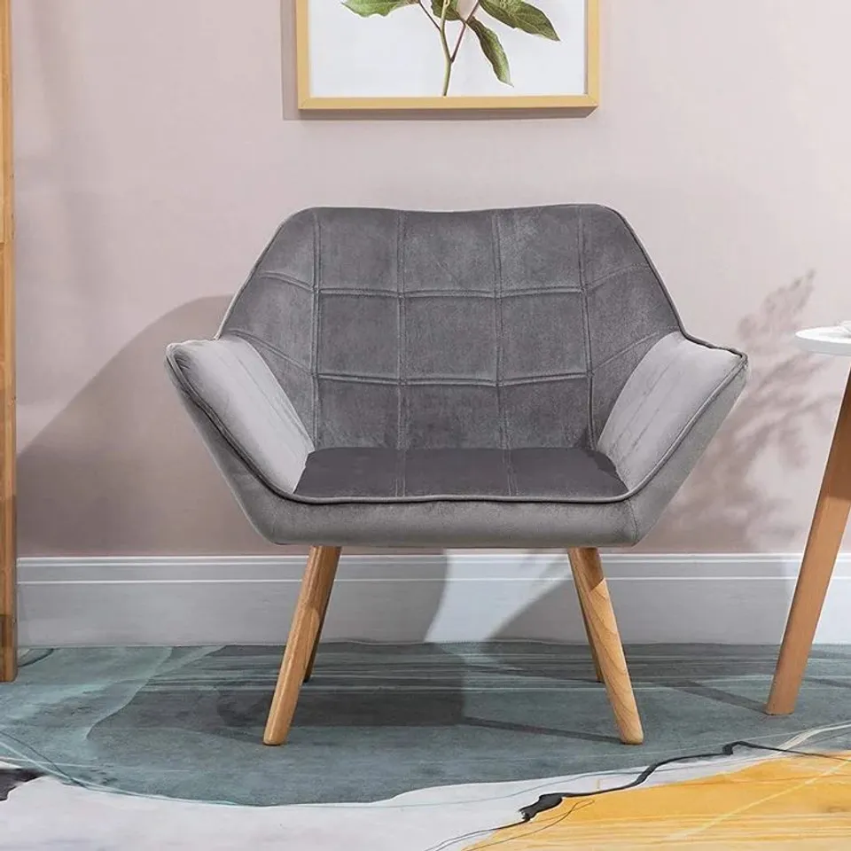 BOXED SUMNER ARMCHAIR UPHOLSTERY GREY