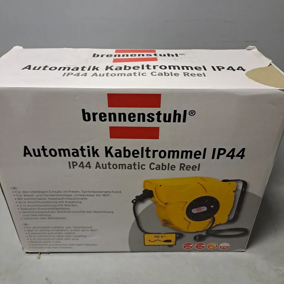 BOXED BRENNENSTUHL AUTOMATIC KABELTROMMEL IP44 AUTO MATIC CABLE REEL