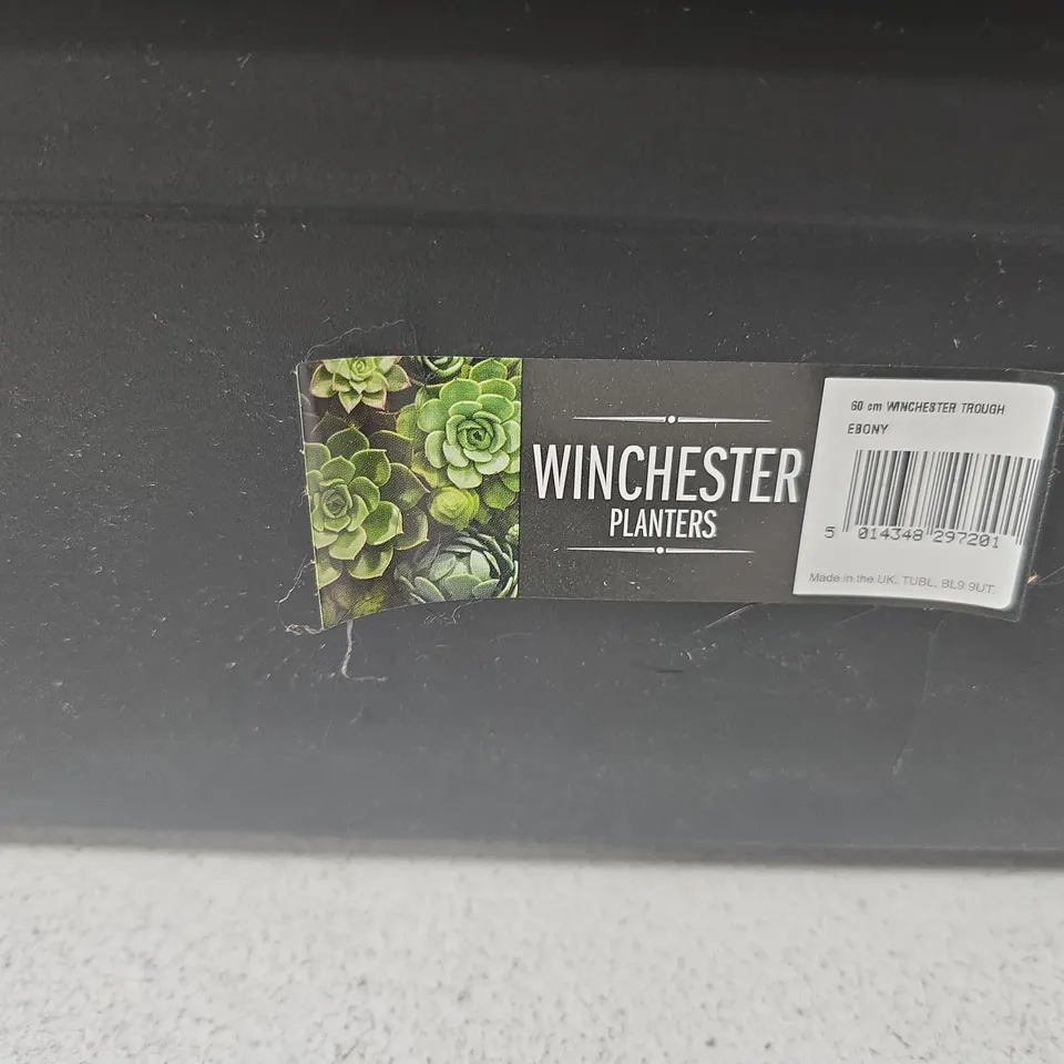 WINCHESTER PLANTERS EBONY 60 CM TROUGH PLANTER - SET OF 4