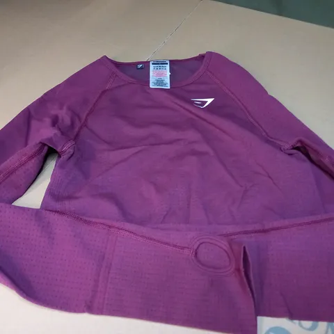 GYMSHARK VITAL SEAMLESS 2.0 CROPTOP IN MAROON - S