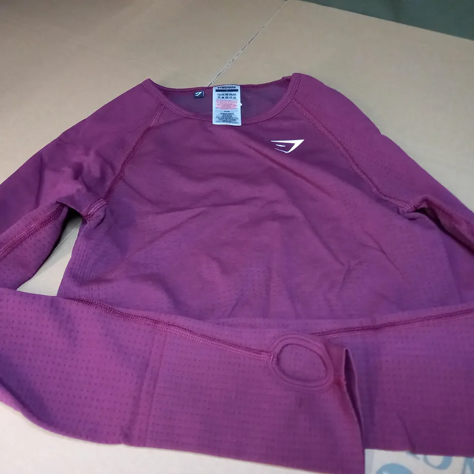 GYMSHARK VITAL SEAMLESS 2.0 CROPTOP IN MAROON - S