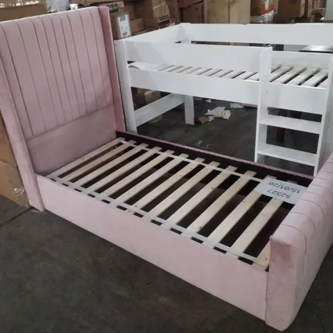 DENZEL UPHOLSTERED PINK SINGLE 3' BED FRAME