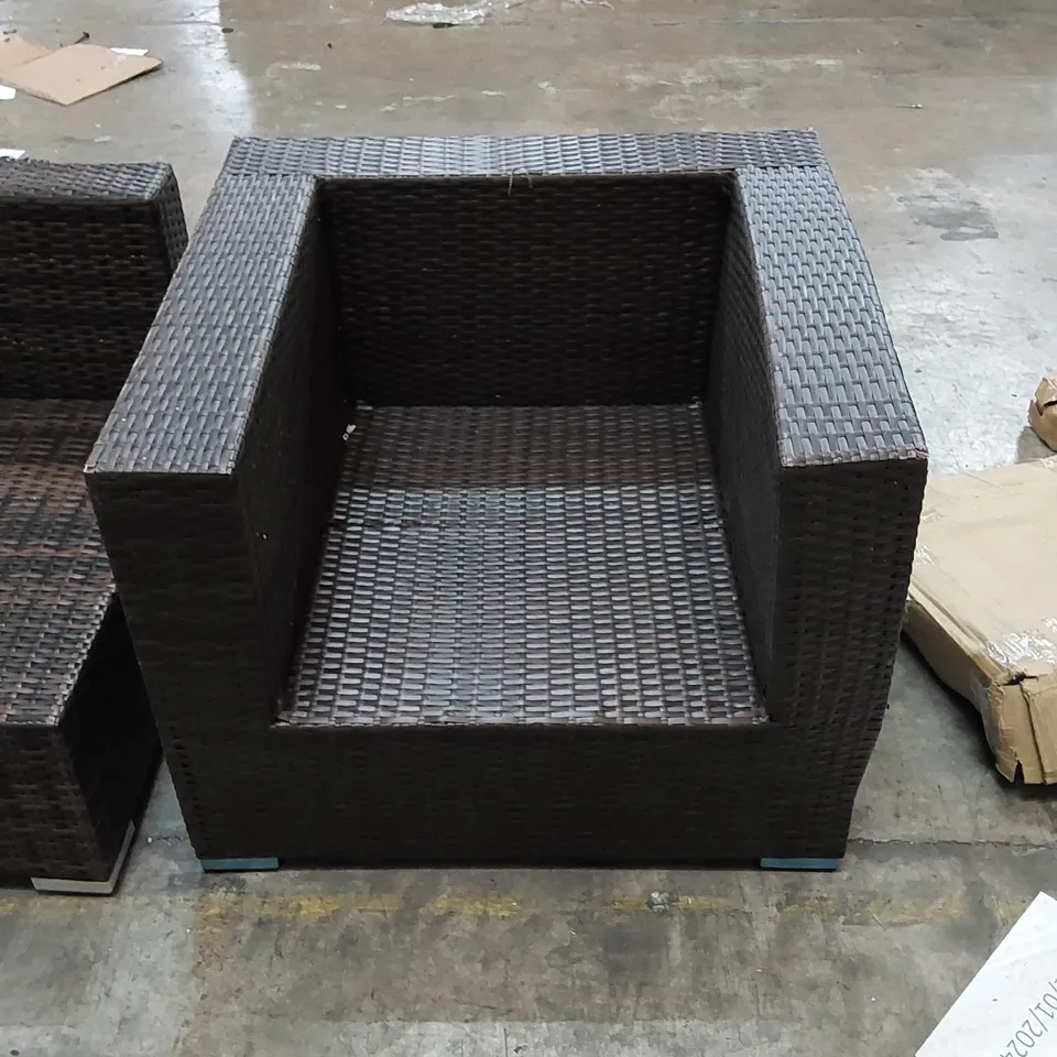 RATTAN ARMCHAIR BROWN 