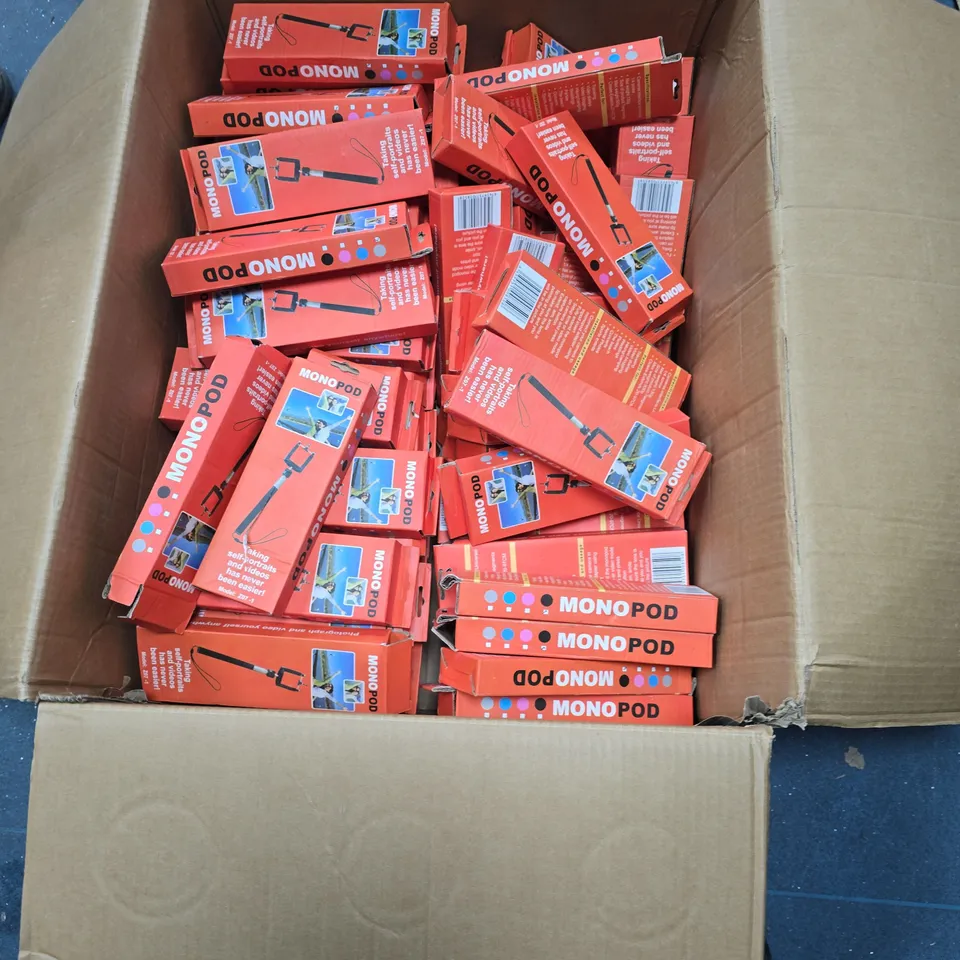 BOX OF APPROXIMATELY 45 MONOPOD SELFIE STICKS 