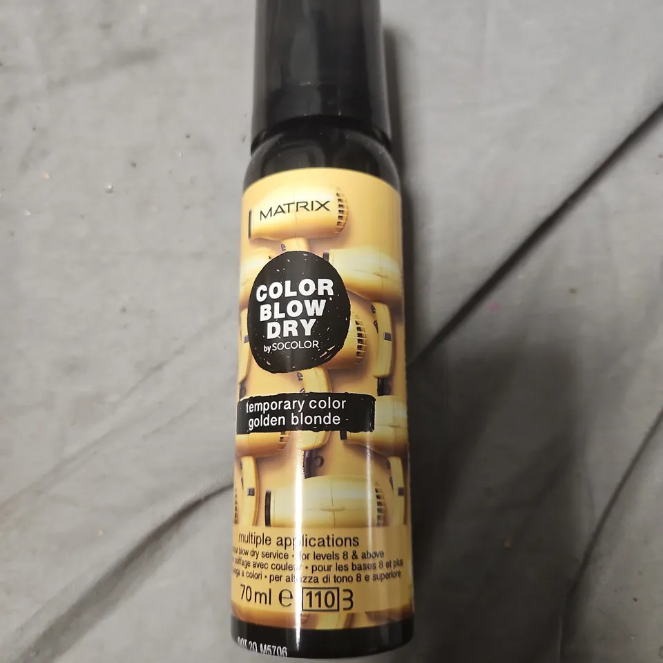 BOX OF APPROXIMATELY 24 MATRIX COLOR BLOW DRY TEMPORARY COLOR HAIR SPRAY – GOLDEN BLONDE, 70ML