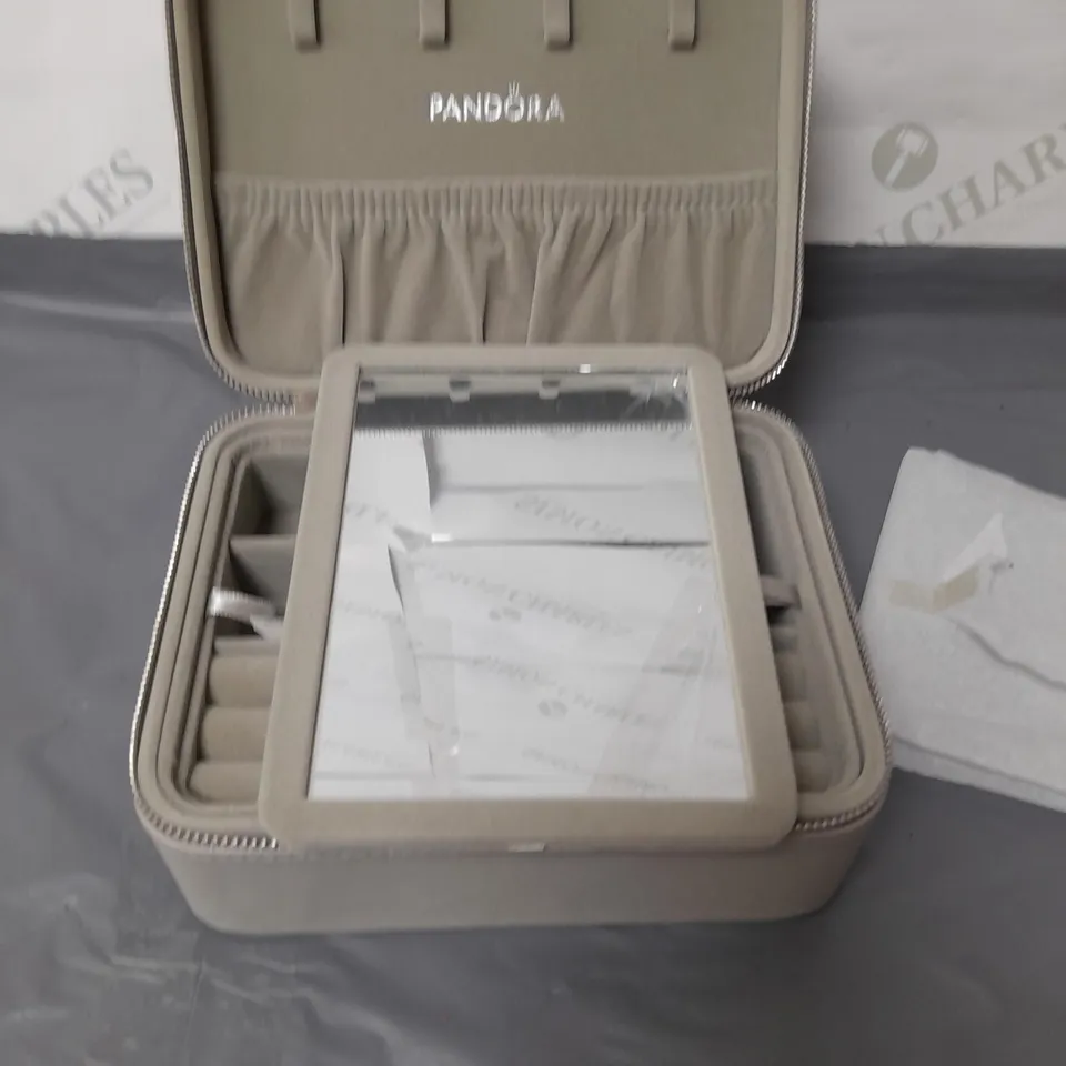 PANDORA JEWELLERY BOX WITH MIRROR KHAKI 