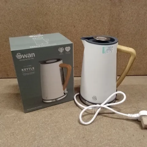 BOXED SWAN NORDIC COTTON WHITE 1.7 LITRE CORDLESS KETTLE - SK14610WHTN