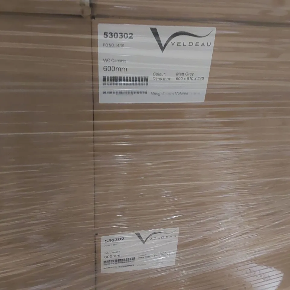 PALLET CONTAINING A LARGE QUANTITY OF ASSORTED BATHROOM FURNITURE PARTS INCLUDING: VELDEAU WC CARCASSES