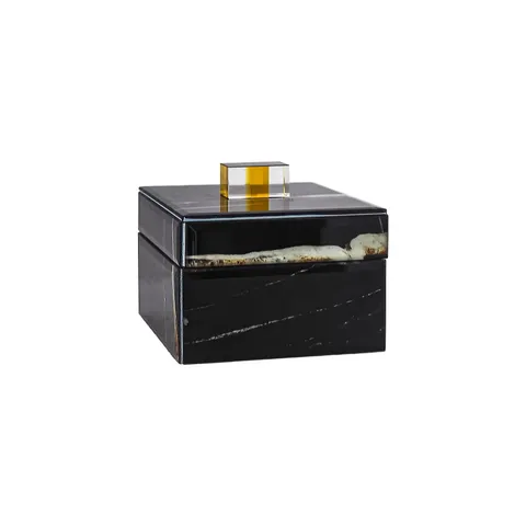 LUXENOA GLASS MARBLE EFFECT JEWELLERY BOX