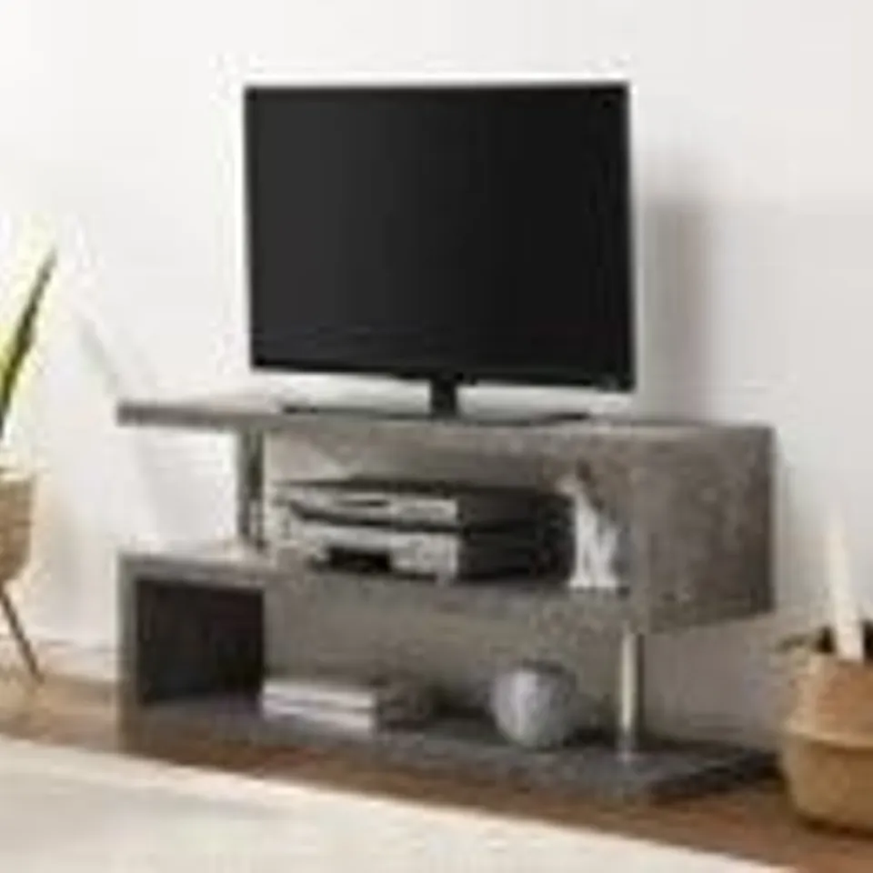 BOXED MIAMI LCD TV STAND IN CONCRETE PAPER EFFECT (1 BOX)