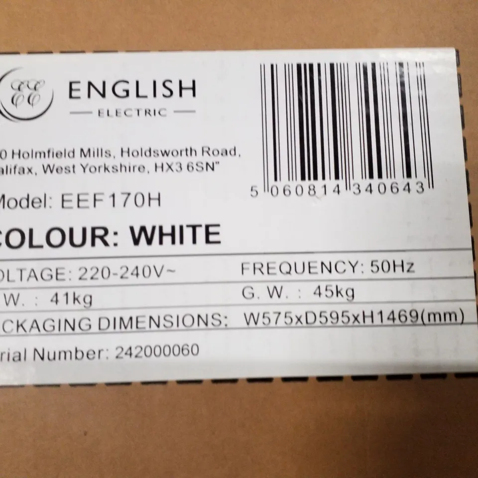 ENGLISH ELECTRIC TALL FREEZER WHITE EEF170H