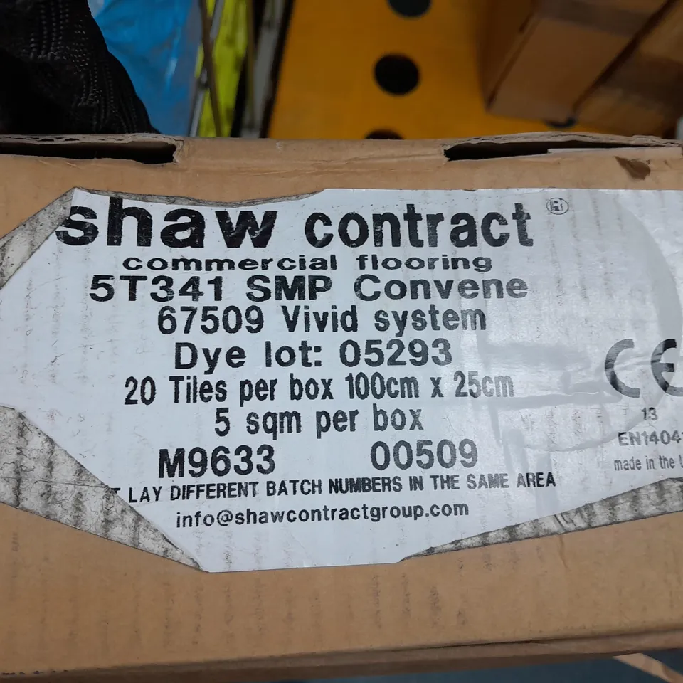 PACK OF SHAW CONTRACT COMMERCIAL CARPET TILES 20 TILES 100 X 25 CM EACH 5 SQ M 